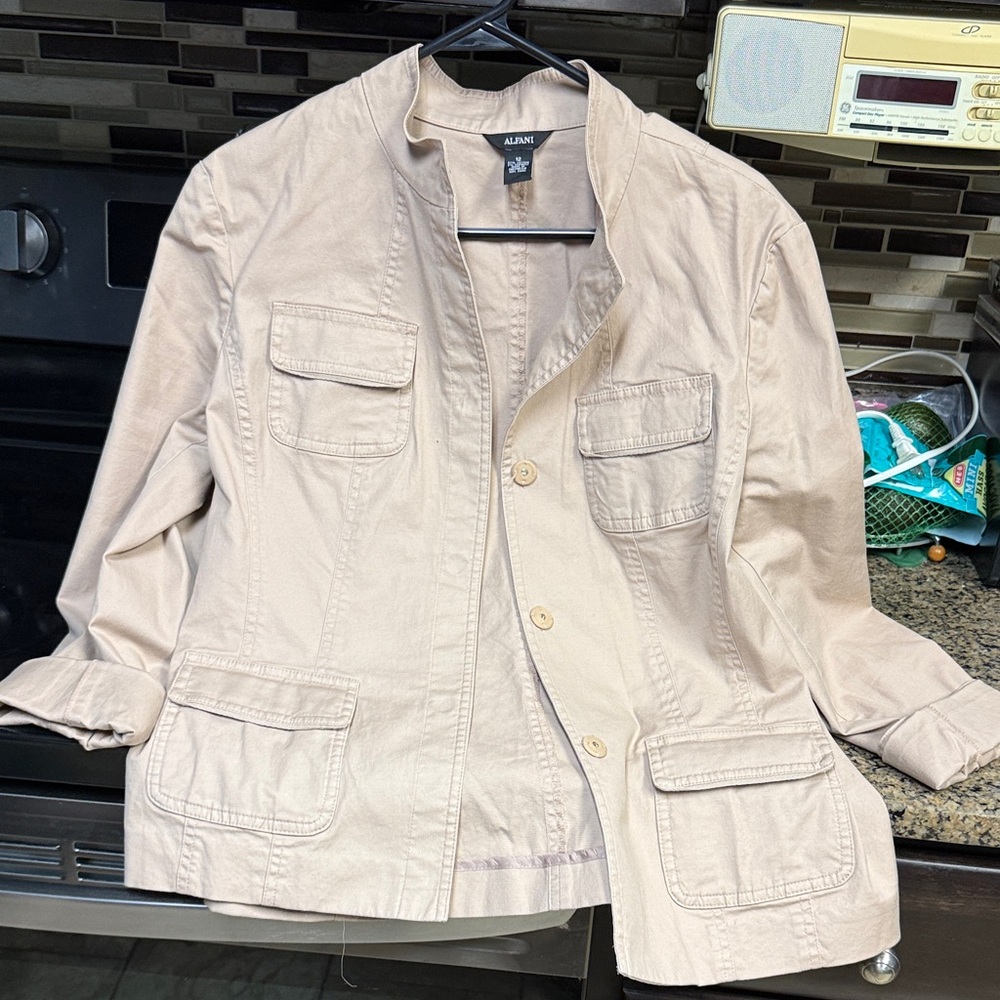 Alfani Women's Beige Utility Jacket